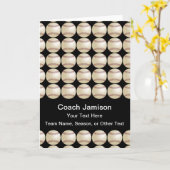 Honkbal Bedankt Coach, Naam, Blank Binnen, Zwart Kaart (Gele Bloem)