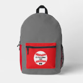 Honkbal Bedrukte Rugzak (Voorkant)