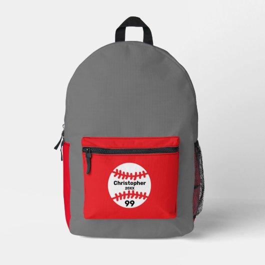 Honkbal Bedrukte Rugzak (Voorkant)