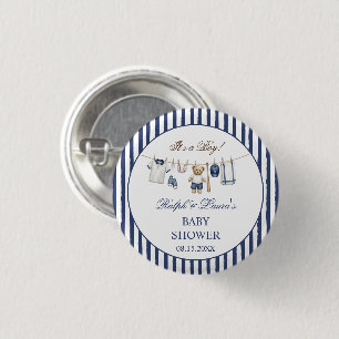 Honkbal Beer Baby Shower  Ronde Button 3,2 Cm