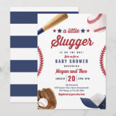 Honkbal beetje sloeber op de weg Baby shower Kaart (Voorkant / Achterkant)