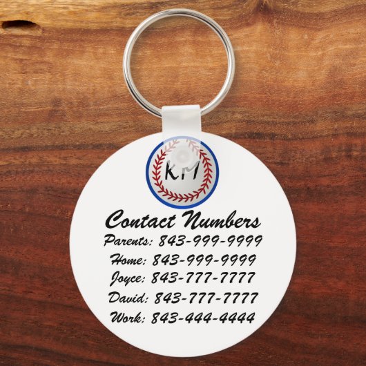 honkbal Belangrijke Sleutelhanger van de Aantallen (Voorkant)