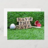 Honkbal Bewaar de datum met bal en bat op groen Briefkaart (Voorkant / Achterkant)