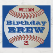 Honkbal Birthday Brew Bier Etiket (Enkel label)