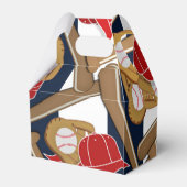 Honkbal Blauw Gestreepte Verjaardagsfeestvoordeeld Bedankdoosjes (Achterkant)