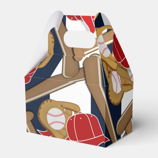 Honkbal Blauw Gestreepte Verjaardagsfeestvoordeeld Bedankdoosjes (Achterkant)