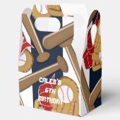 Honkbal Blauw Gestreepte Verjaardagsfeestvoordeeld Bedankdoosjes (Geopend)