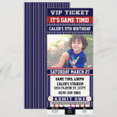 HONKBAL Blauw & Maroon TICKET FOTO Uitnodiging (Voorkant / Achterkant)