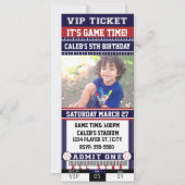 HONKBAL Blauw & Maroon TICKET FOTO Uitnodiging (Voorkant)