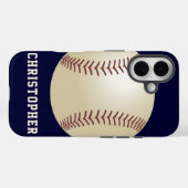 Honkbal, Blauw, Naam, Case-Mate iPhone Case (Achterkant (horizontaal))