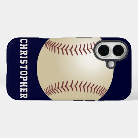 Honkbal, Blauw, Naam, Case-Mate iPhone Case (Achterkant (horizontaal))