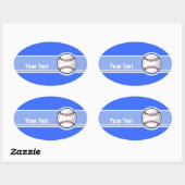 Honkbal; Blauw Ovale Sticker (Vel)