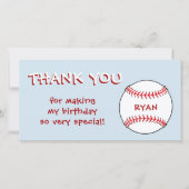 Honkbal Blauwe Verjaardag Jongen Bedankt Card (Voorkant)