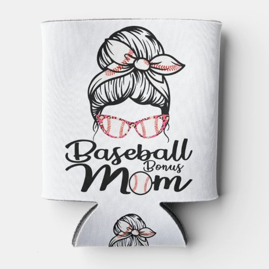 Honkbal Bonus Moeder Grappig Softbal Moeder Shirt Blikjeskoeler (Voorkant)