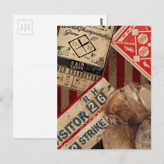  honkbal briefkaart (Voorkant / Achterkant)