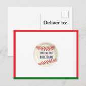 Honkbal Briefkaart (neem me mee naar het honkbalve (Voorkant / Achterkant)