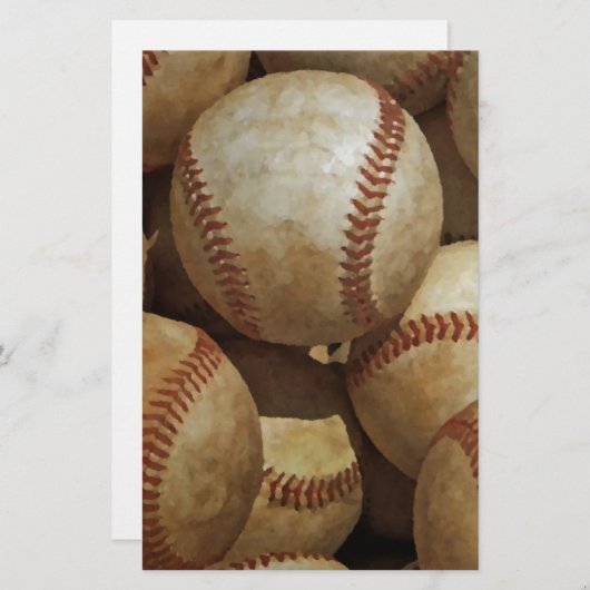 Honkbal Briefpapier (Voorkant / Achterkant)