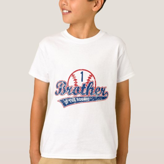 Honkbal Broer van de Rookie 1e Verjaardagsfeest T-shirt (Voorkant)