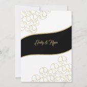 Honkbal Bruiloft Goud en Zwart Uitnodiging (Achterkant)