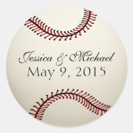 Honkbal bruiloft ronde sticker