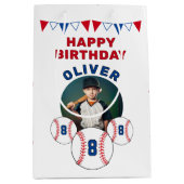 Honkbal Bunting Flags Kids Verjaardag Foto Medium Cadeauzakje (Voorkant)