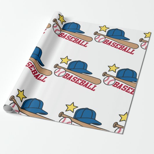 Honkbal Cadeaupapier (Uitgerold)