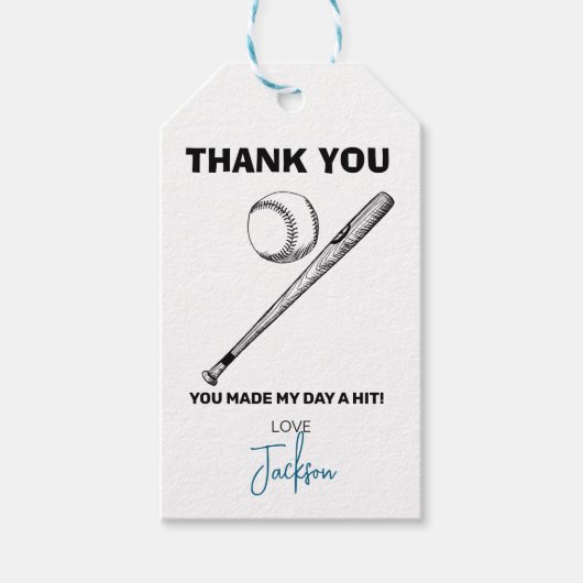 Honkbal cadeautag, bedankbriefjes cadeaulabel (Voorkant)