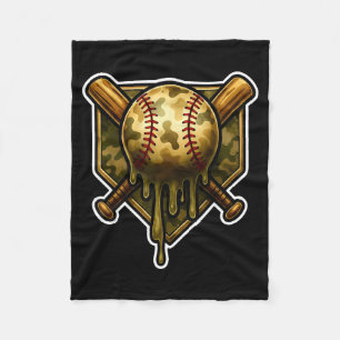 Honkbal Camo Drip Ijsje Jeugd Jongens Srts Fleece Deken