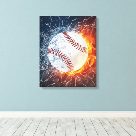 honkbal canvas afdruk (Insitu (Houten vloer))