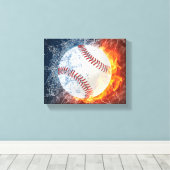 honkbal canvas afdruk (Insitu (Houten vloer))