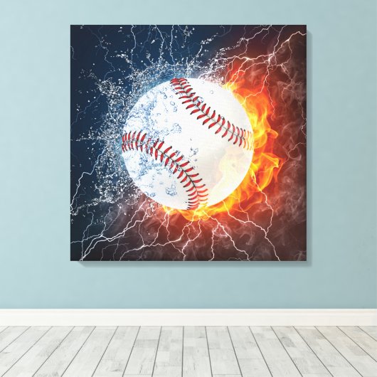 honkbal canvas afdruk (Insitu (Houten vloer))