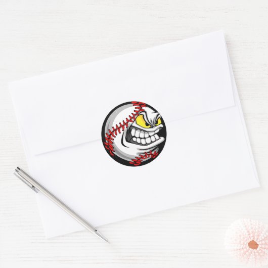 Honkbal Cartoon Gezicht Stickers (Envelop)