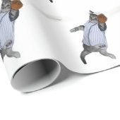 Honkbal Catcher Kitten Cadeaupapier (Rol Hoek)