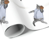 Honkbal Catcher Kitten Cadeaupapier (Rol Hoek)