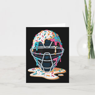 Honkbal Catcher Mask Ice Cream Dripping Baseball Kaart