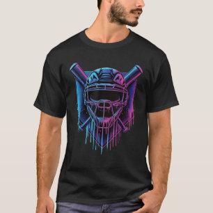 Honkbal Catcher Mask Verf Druppelend Honkbal Fan T-shirt