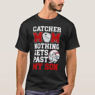 Honkbal Catcher Moeder Trotse Mama Van Een Honkbal T-shirt