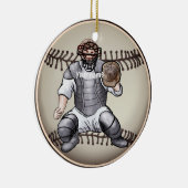 Honkbal Catcher ornament met eigen naam (Rechts)