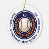 Honkbal Champion Player School Blue Keramisch Ornament (Links)