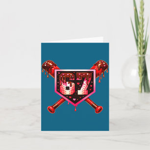 Honkbal Chocolade Drip 67 Valentijnsdag Liefde Mat Bedankkaart