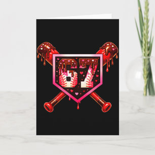 Honkbal chocolade drip 67 valentine liefde matchin kaart