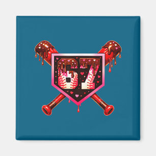Honkbal chocolade drip 67 valentine liefde matchin magneet