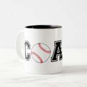 Honkbal coach dank u geschenk koffie mok (Voorkant links)