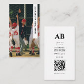 Honkbal Coach Foto QR Code Visitekaartje (Voorkant / Achterkant)