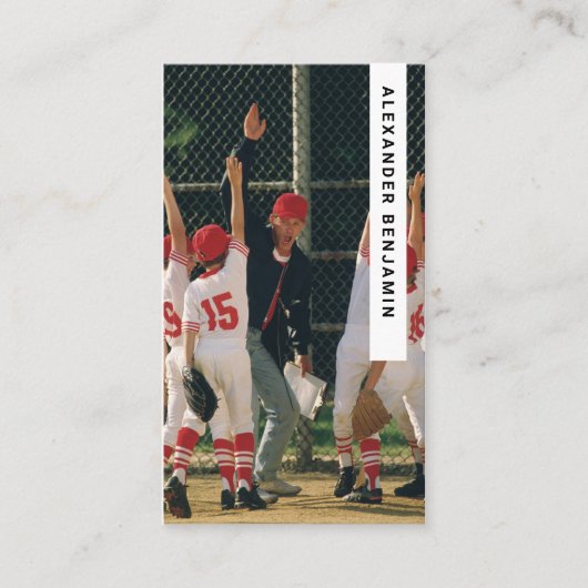 Honkbal Coach Foto QR Code Visitekaartje (Voorkant)