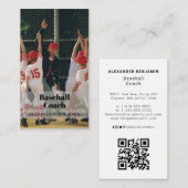Honkbal Coach Foto QR Code Visitekaartje (Voorkant / Achterkant)