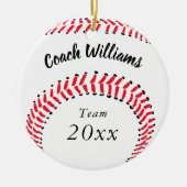 Honkbal Coach Gepersonaliseerde Kerstmis Keramisch Ornament (Voorkant)