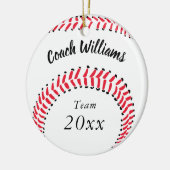 Honkbal Coach Gepersonaliseerde Kerstmis Keramisch Ornament (Links)