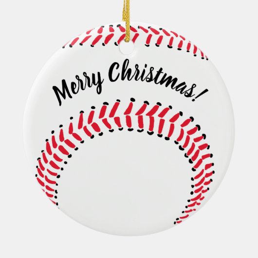 Honkbal Coach Gepersonaliseerde Kerstmis Keramisch Ornament (Achterkant)