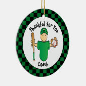 Honkbal Coach Gepersonaliseerde Mannelijke Cartoon Keramisch Ornament (Rechts)